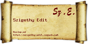 Szigethy Edit névjegykártya